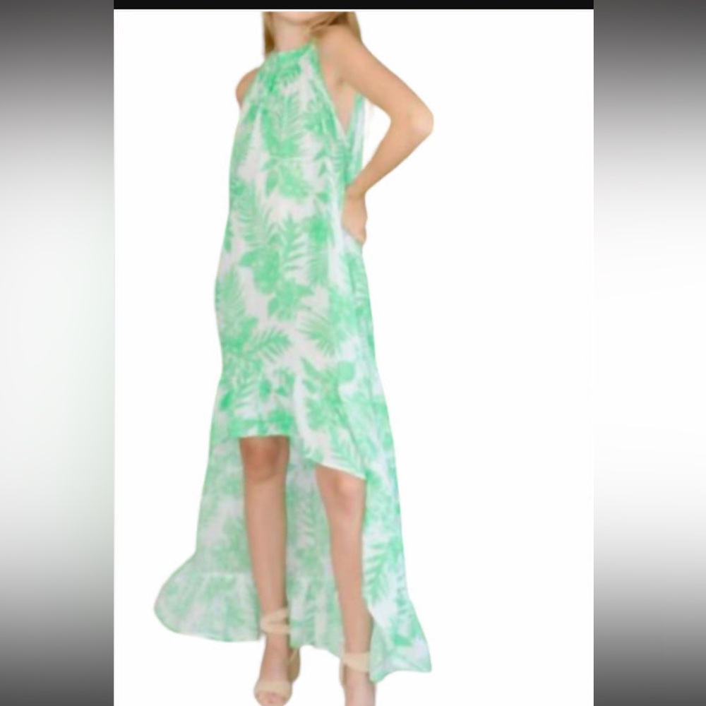 Felicite high drama mini dress Green Palm size small 2 (size 4-6 )